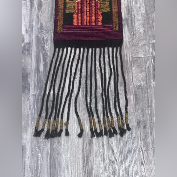 Vintage Polish Folk Art Handwoven Wool Kilim Wall Tapestry - Picture 5 of 7